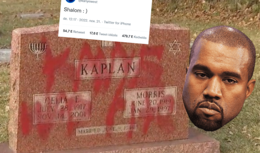 “Kanye-nak igaza volt” feliratot fújtak neonácik egy zsidó temető sírjára, közben a rapper “Shalom” köszönéssel tért vissza Twitterre